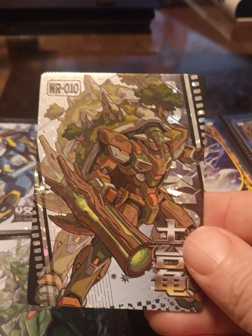 Pokemon Trading Card Green Brown Orange Holo Mech Warrior